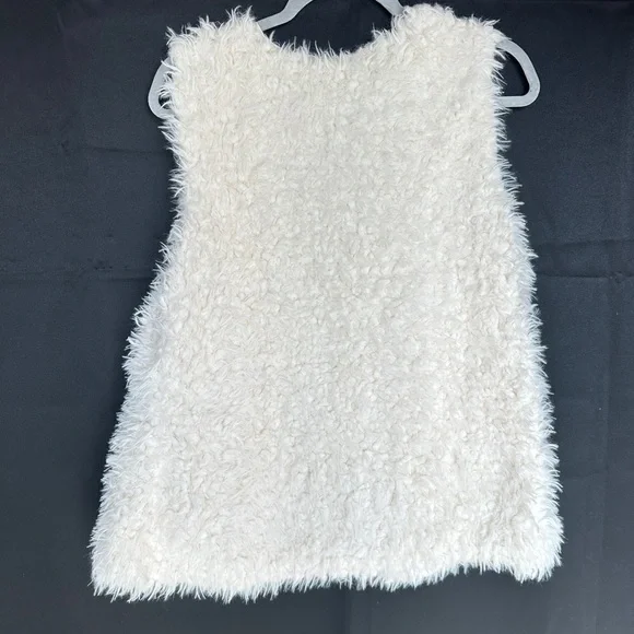 🌼 New Look Women’s Shaggy Faux Fur Vest – Ivory/Cream – Size XL - Picture 4 of 8
